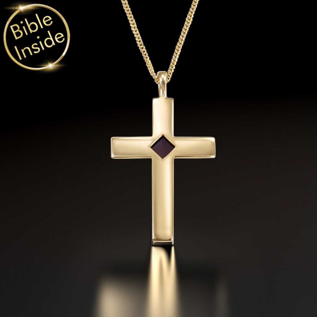 Jewelry Shop Gold Cross Pendant With Bible Inside by My Nano Jewelry